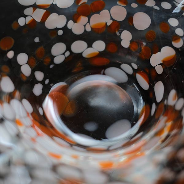 Polka dot glass vessel