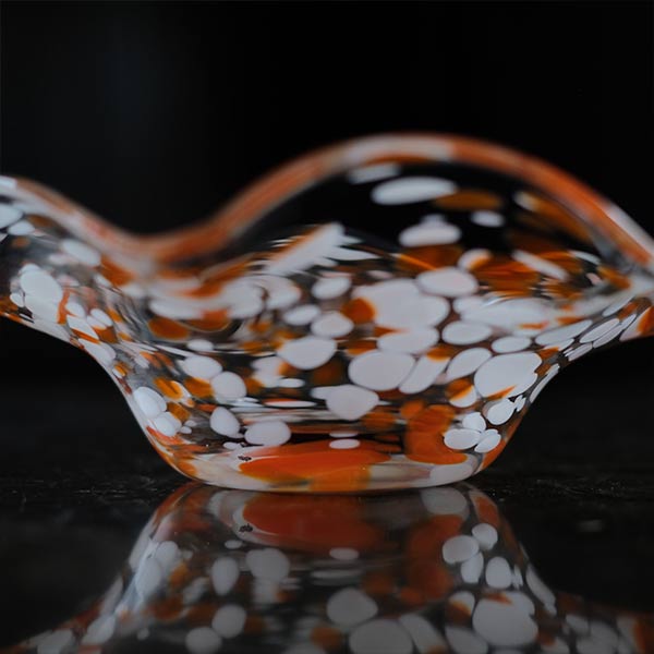 Polka dot glass vessel