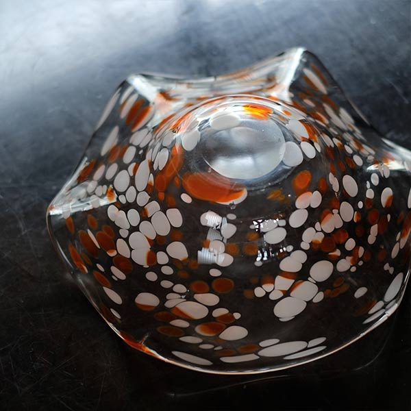 Polka dot glass vessel