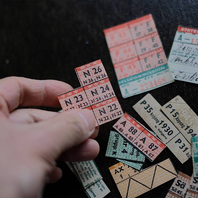 スウェーデンの配給チケットケース