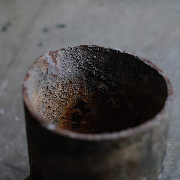 Pouring hot water for casting