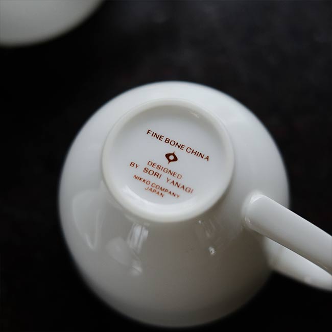 Sori Yanagi bone china cup and saucer