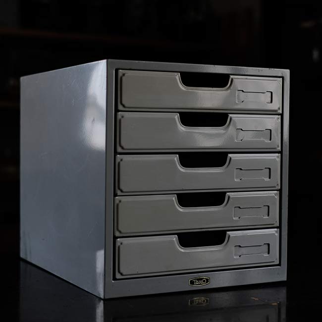 スチール製引き出し(A4、5段)