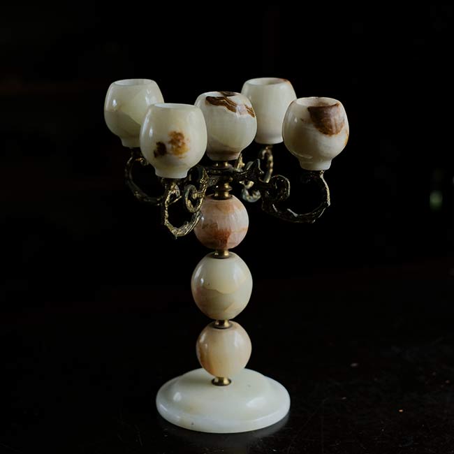 Stone candle holder