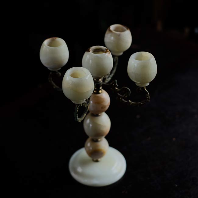 Stone candle holder