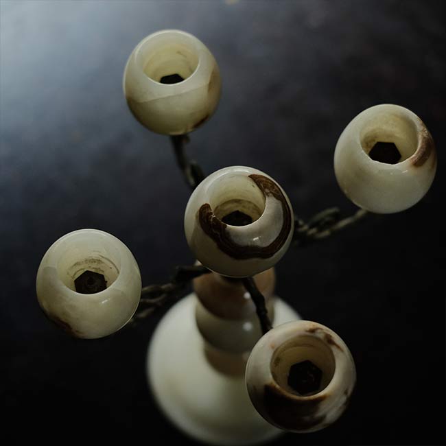 Stone candle holder