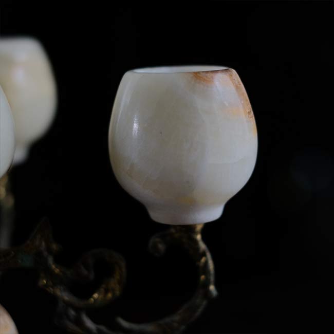 Stone candle holder