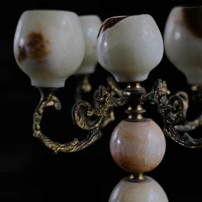 Stone candle holder
