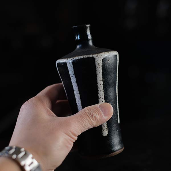 Tanba ware candle sake bottle