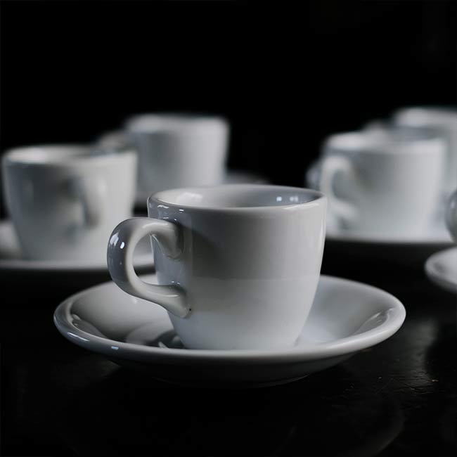 White porcelain cup and saucer