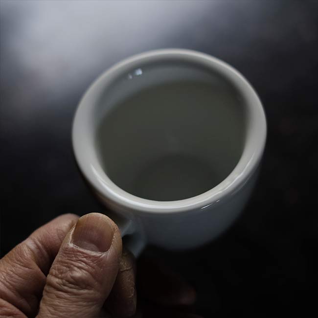 White porcelain cup and saucer