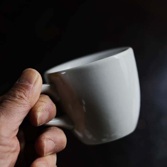 White porcelain cup and saucer