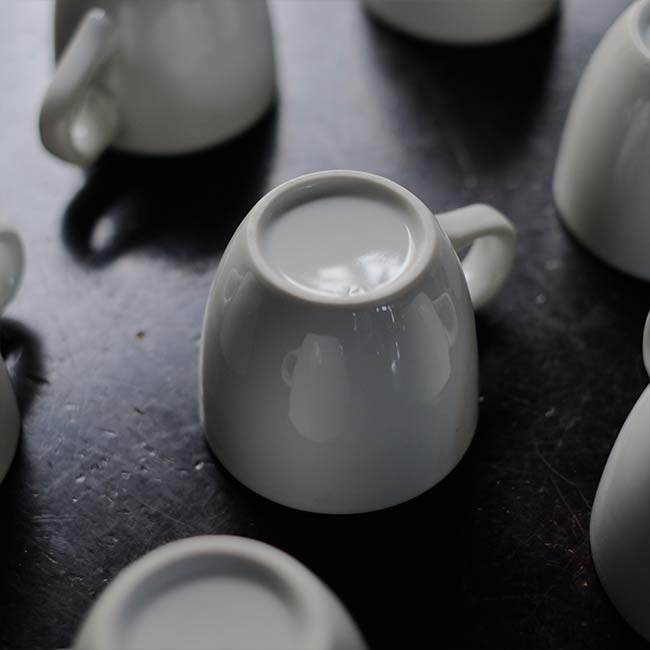 White porcelain cup and saucer