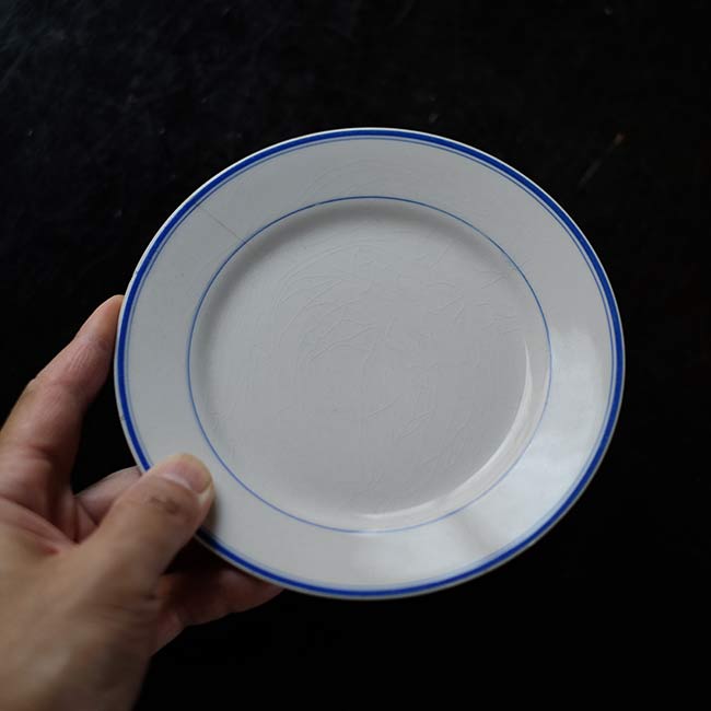 Toyo Pottery IRONSTONE Blue Line Plate φ16cm