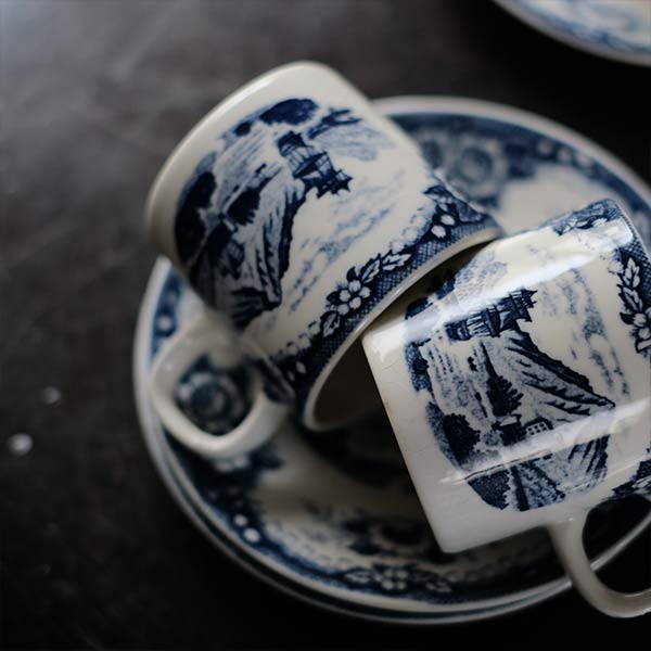 Hard ceramic cup and saucer