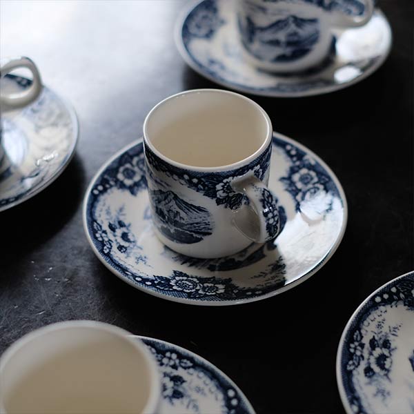 Hard ceramic cup and saucer