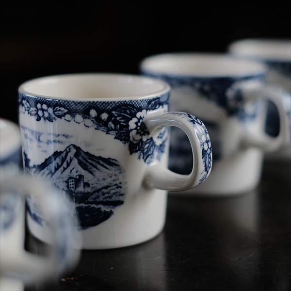 Hard ceramic cup and saucer