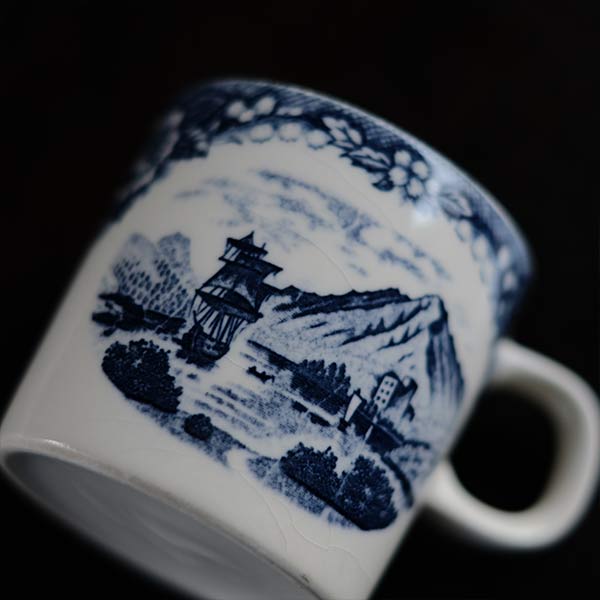 Hard ceramic cup and saucer