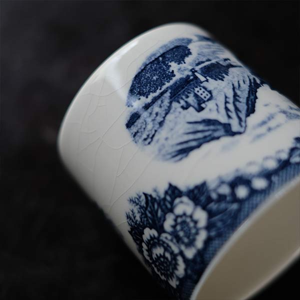 Hard ceramic cup and saucer