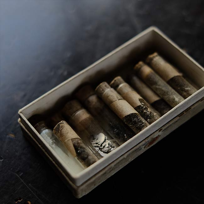 Set of mechanical watch parts jars