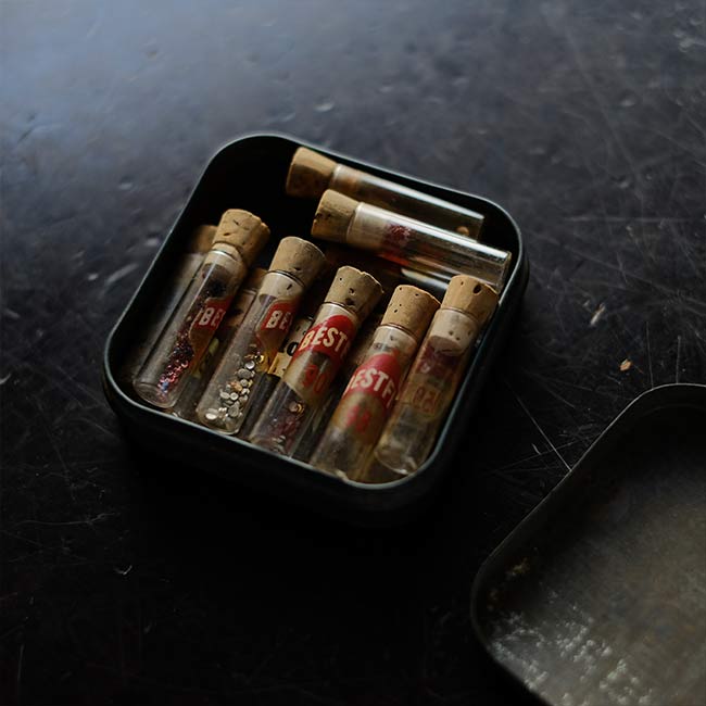 Set of mechanical watch parts jars