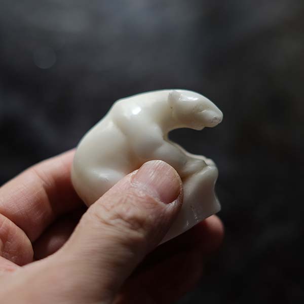 Stone carved polar bear