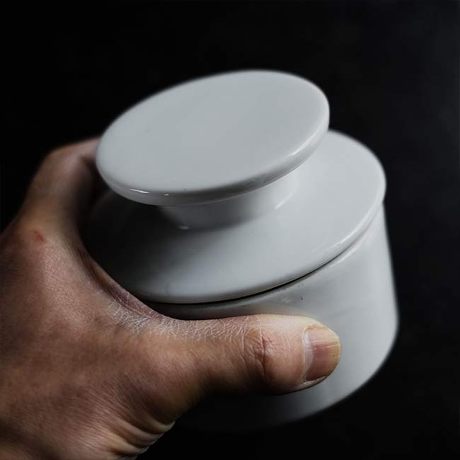White porcelain canister