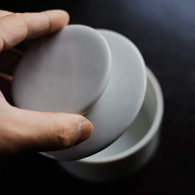 White porcelain canister
