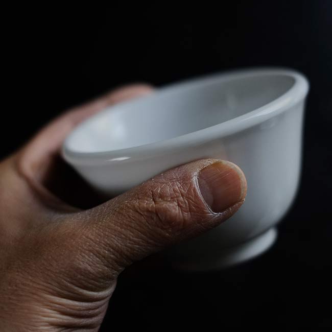 White porcelain teacup