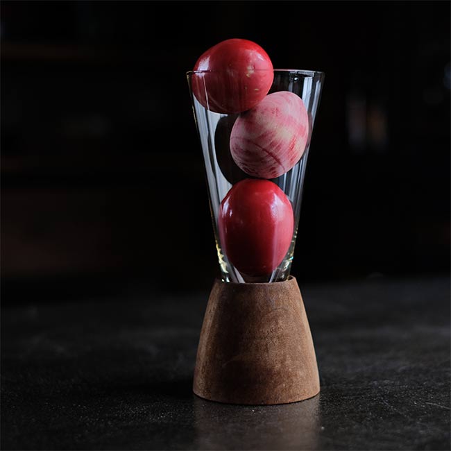 Wooden base glass