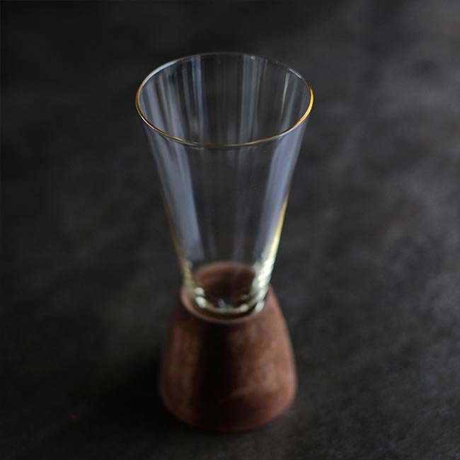 Wooden base glass