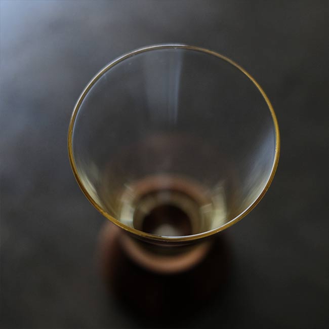 Wooden base glass
