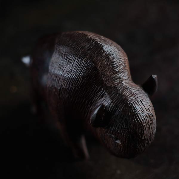 Wooden carved bison