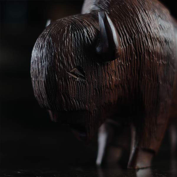 Wooden carved bison
