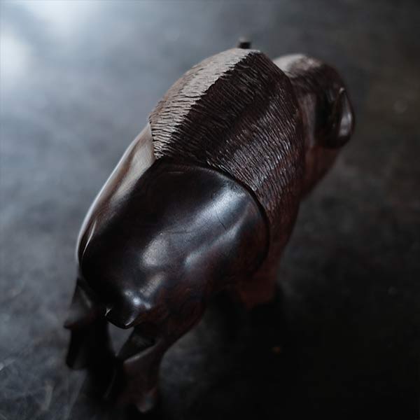 Wooden carved bison