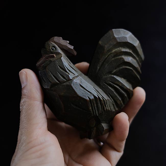 Wooden carved rooster