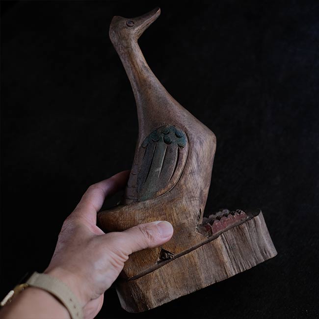 Carved wooden goose