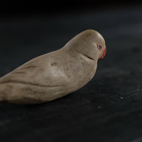 Wooden carving of Java sparrow