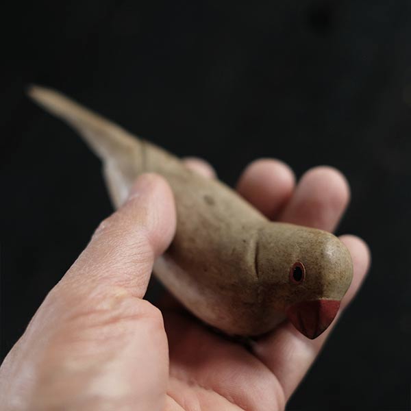 Wooden carving of Java sparrow