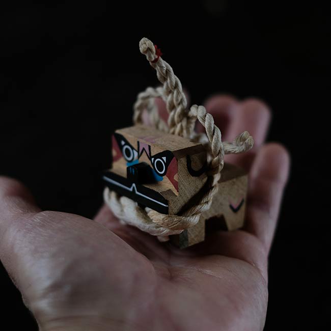 Wooden carved Tosa dog