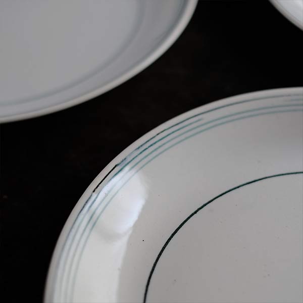 Yamasho Pottery Ironstone Lined Plate, φ23cm