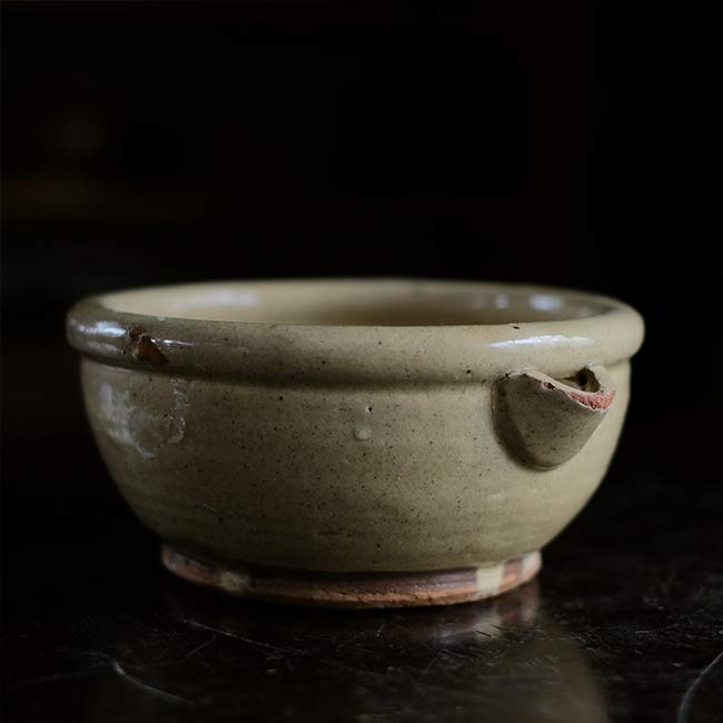 Yellow glazed sake cup