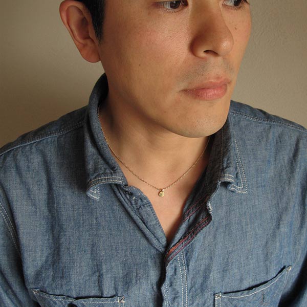 小さなプレートのネックレス(40~50cm)K18プレート×K18チェーン