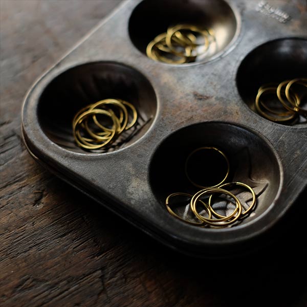 Brass curtain rings (deadstock) sold individually