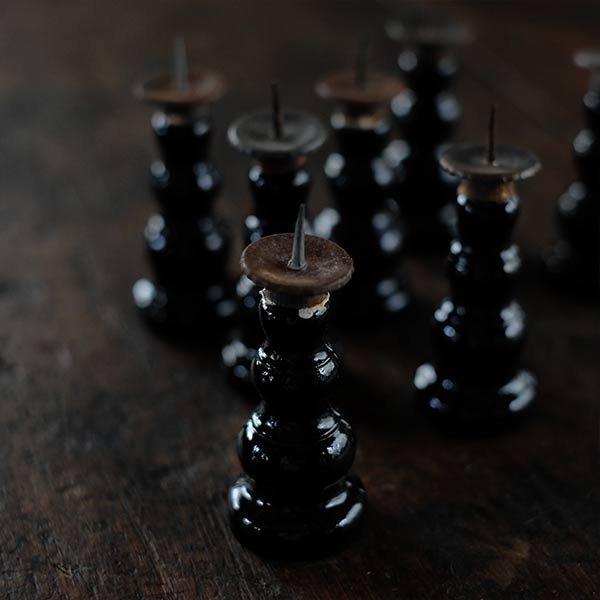 ガラスの燭台(ろうそく立て)デッドストック