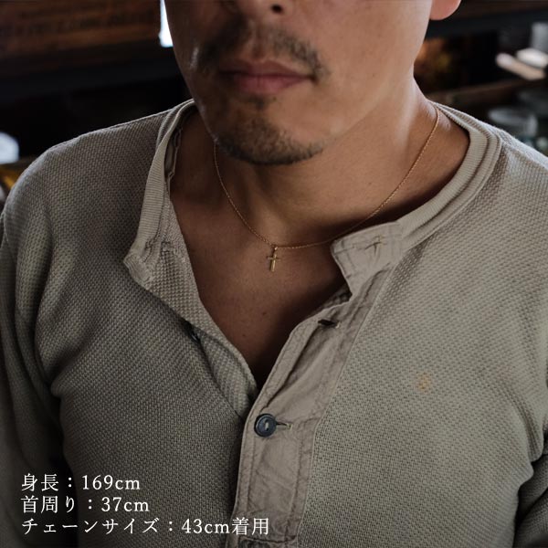 Small cross necklace (40-50cm) K18 cross x K18 chain