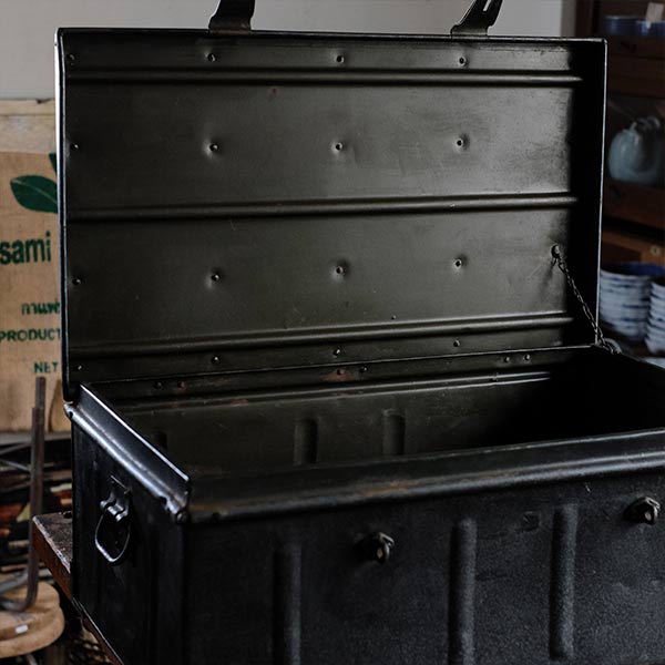 Rusty steel trunk