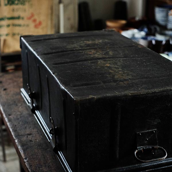 Rusty steel trunk
