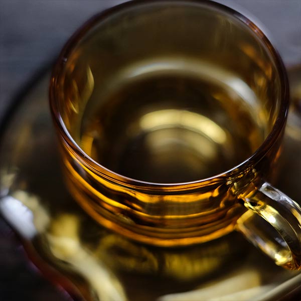 曽我ガラス アンバーのカップ&ソーサー