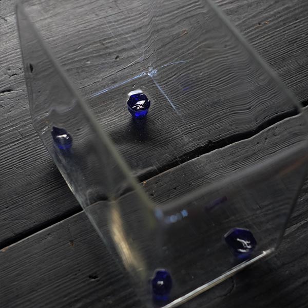 Aquarium with blue legs